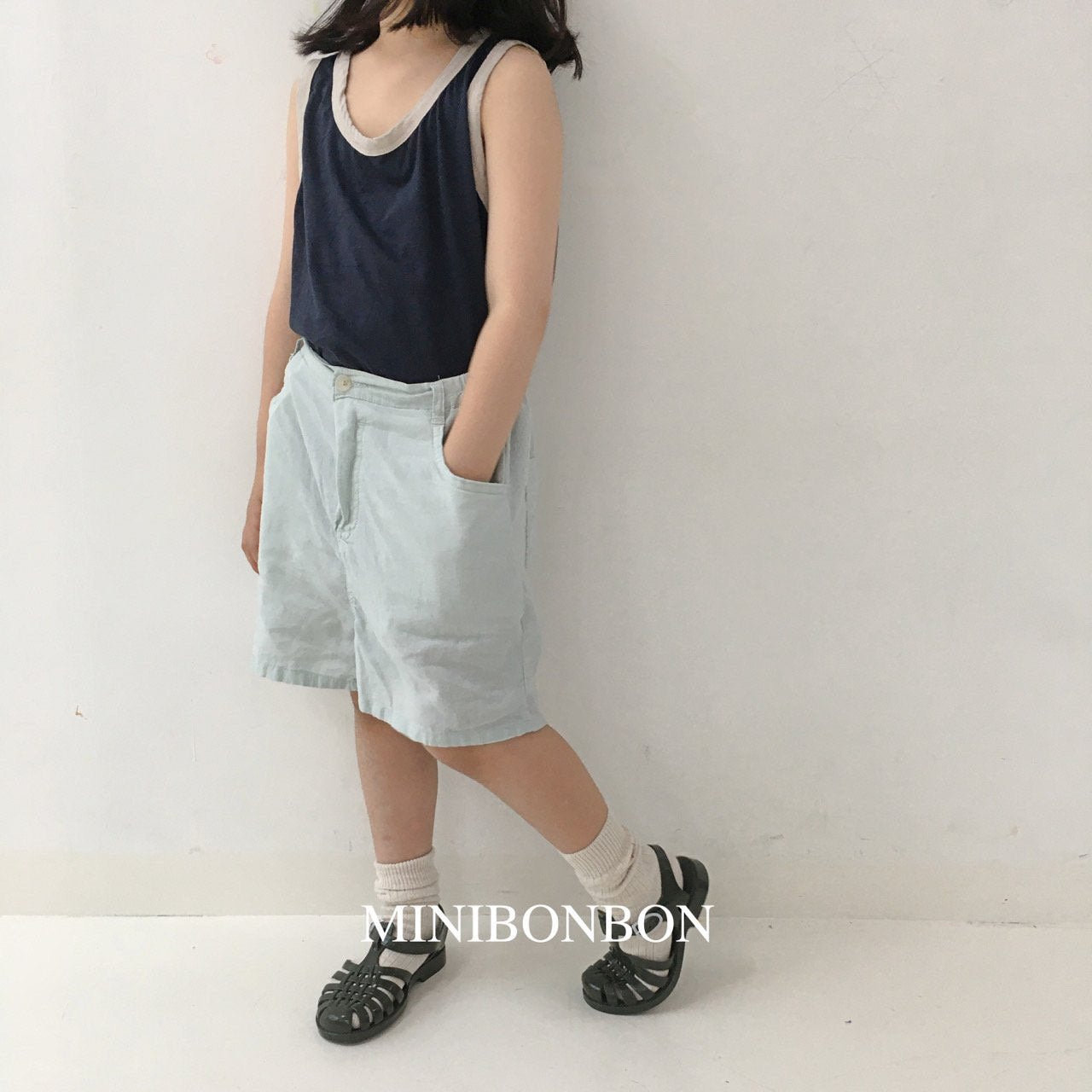 XLsize・MINIBONBON オフリネンショーツ☆即納☆---mn100