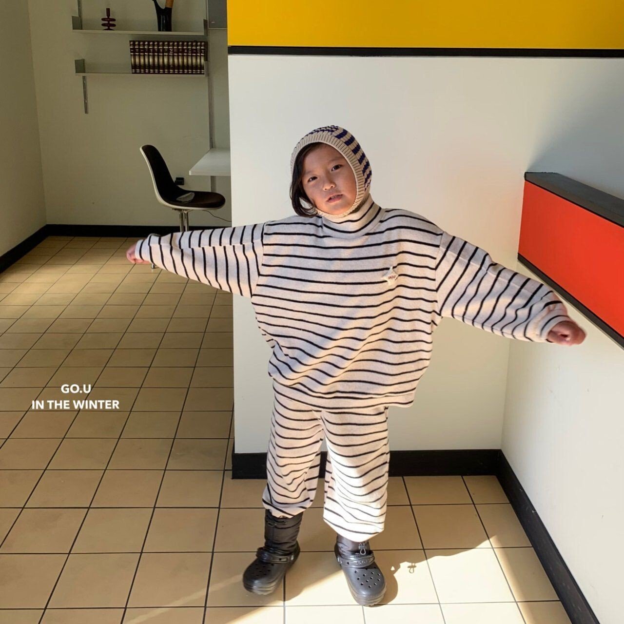 GO.U ハイネックボーダー☆即納☆---gk217