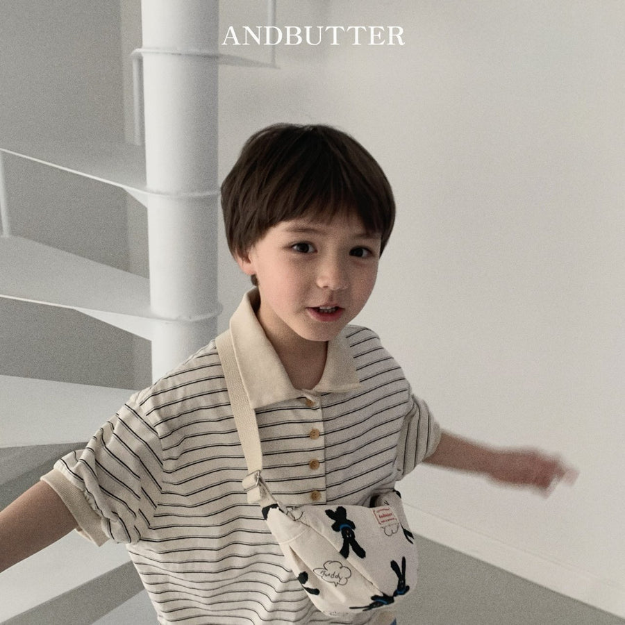 【予約】andbutter ストライプ・カラーT---an105