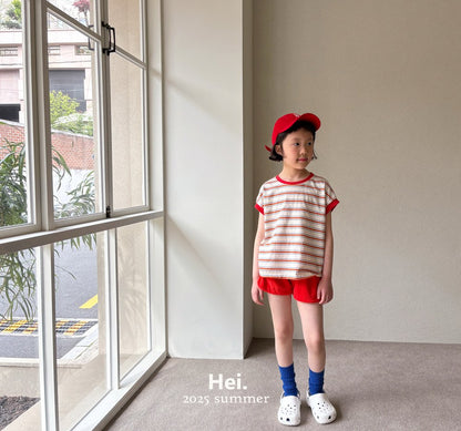 【予約】Hei.配色ボーダーTシャツ---hi021