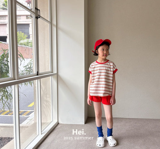 【予約】Hei.配色ボーダーTシャツ---hi021