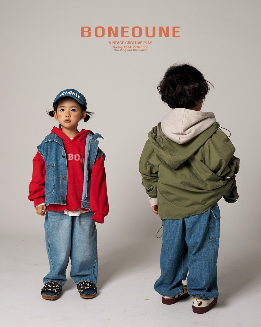 【予約】BONEOUNE ソフトカーゴデニムパンツ---bn504