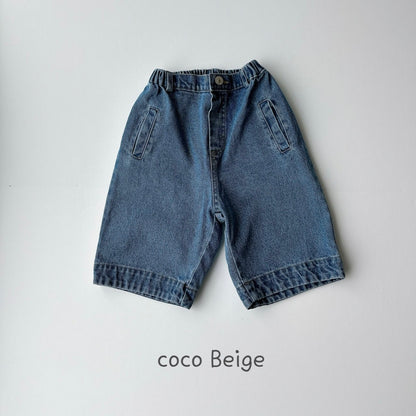 【予約】coco beige 5分丈デニムpt---co100