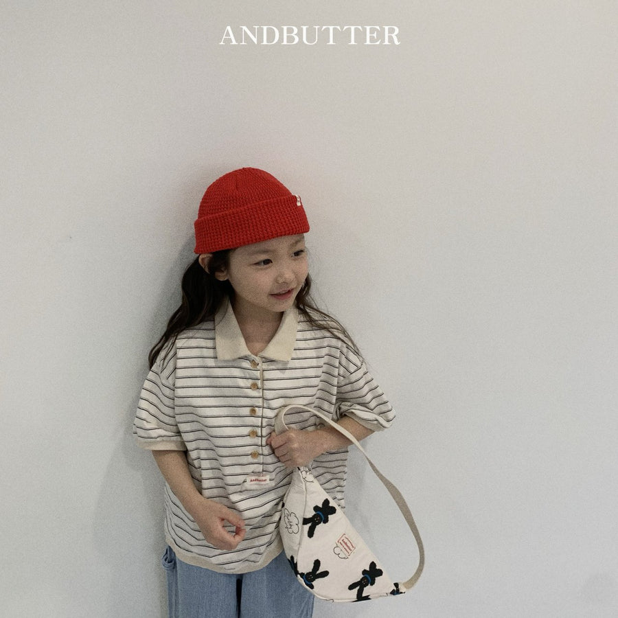 【予約】andbutter ストライプ・カラーT---an105