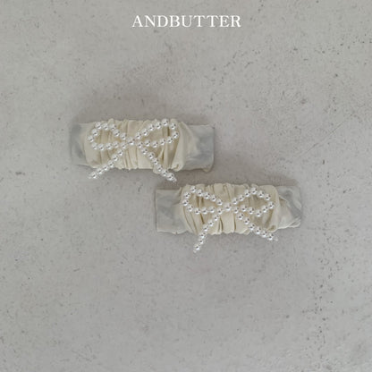 【予約】andbutter パールリボンヘアピンセット---an112