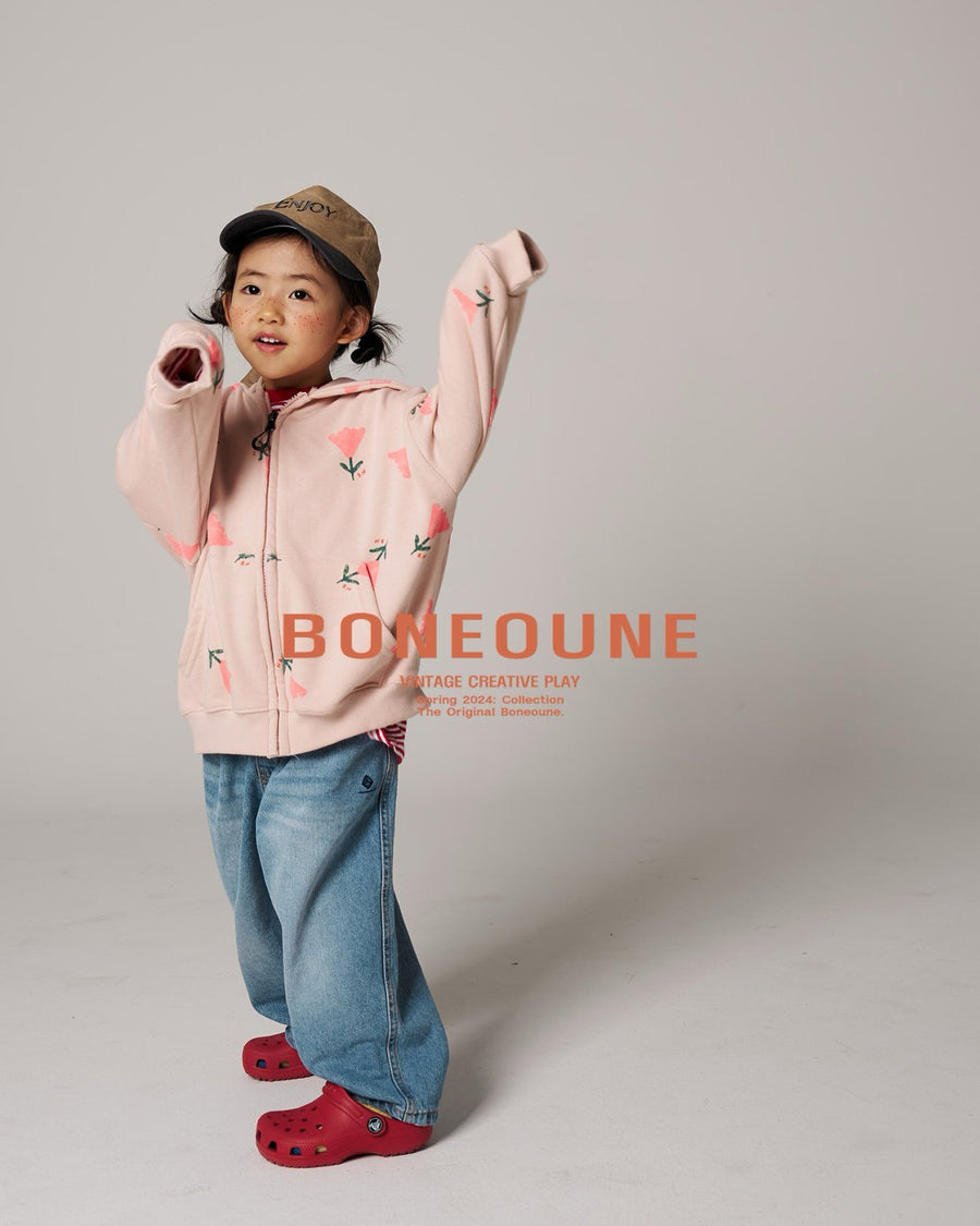 【予約】BONEOUNE フラワージップフーディー---bn511